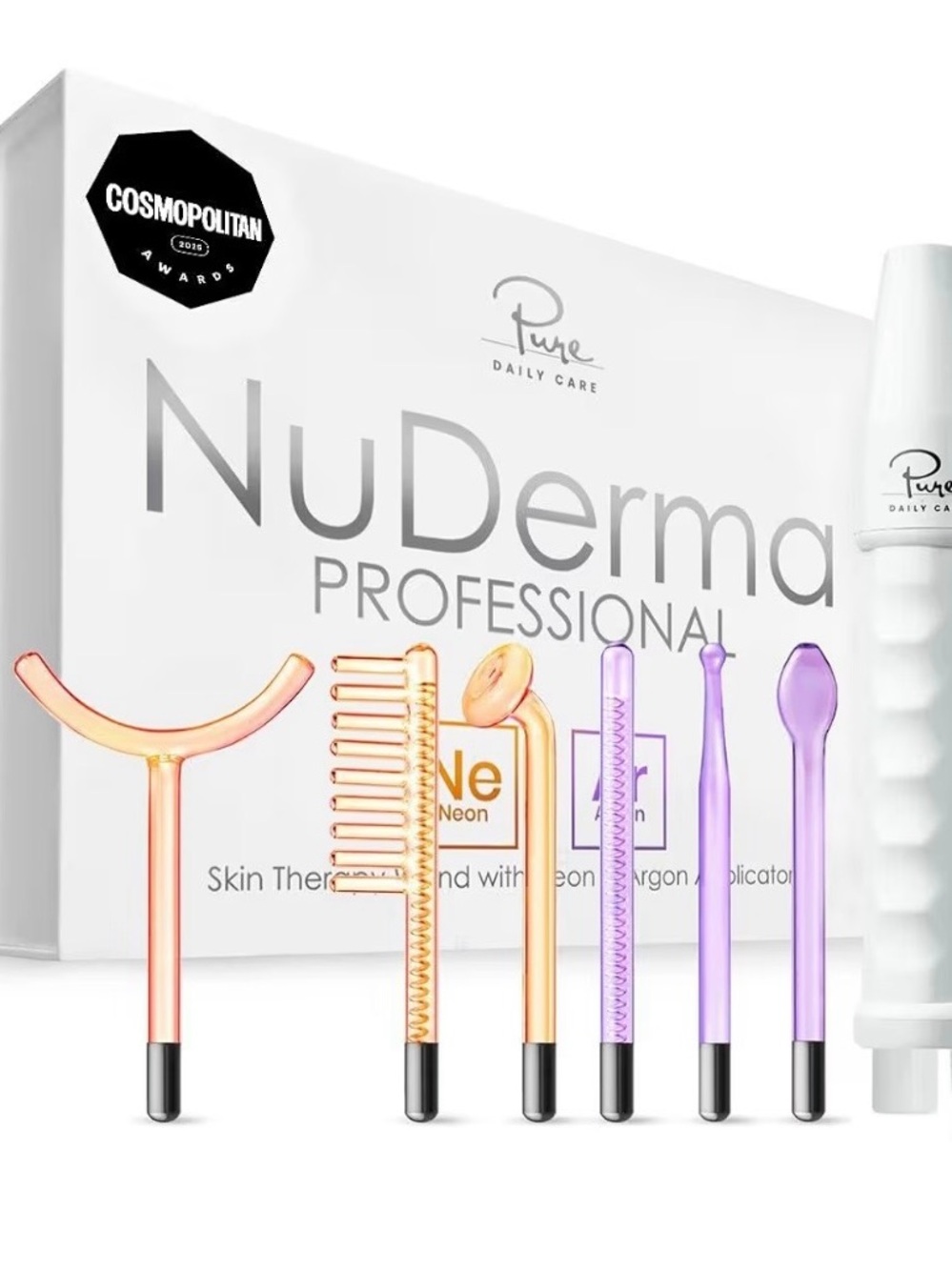 NIB Pure Daily Care NuDerma Professional Neon Skin Therapy Wand